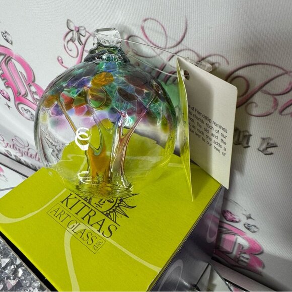Kitras art glass hand made blown glass ornament tree of love hanging friendship - Picture 12 of 16
